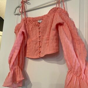 Women's Pink Off-Shoulder Top